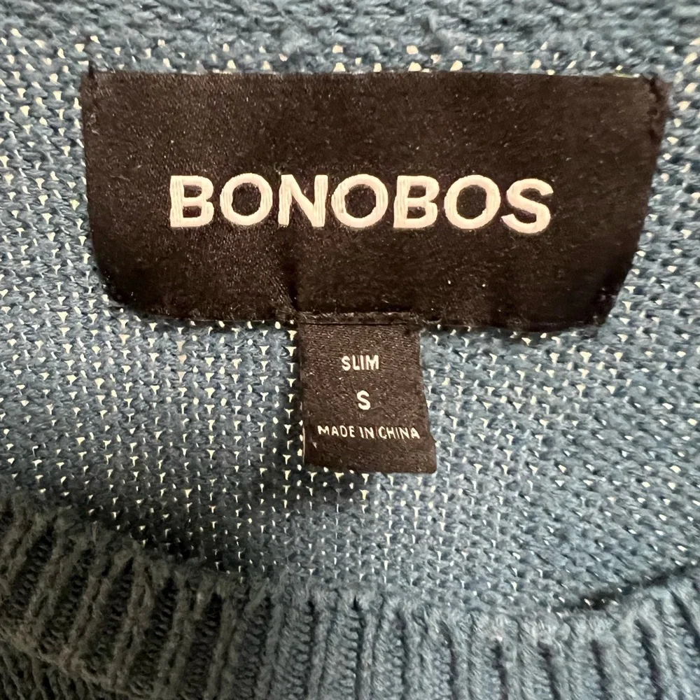 Bonobos Teal Crewneck Sweater with Anchor Design Slim Small